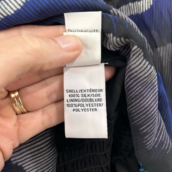 Diane Von Furstenberg Women's Sz 0 Kelley Smocked Chiffon Silk Peacock Dress DVF - Picture 13 of 14